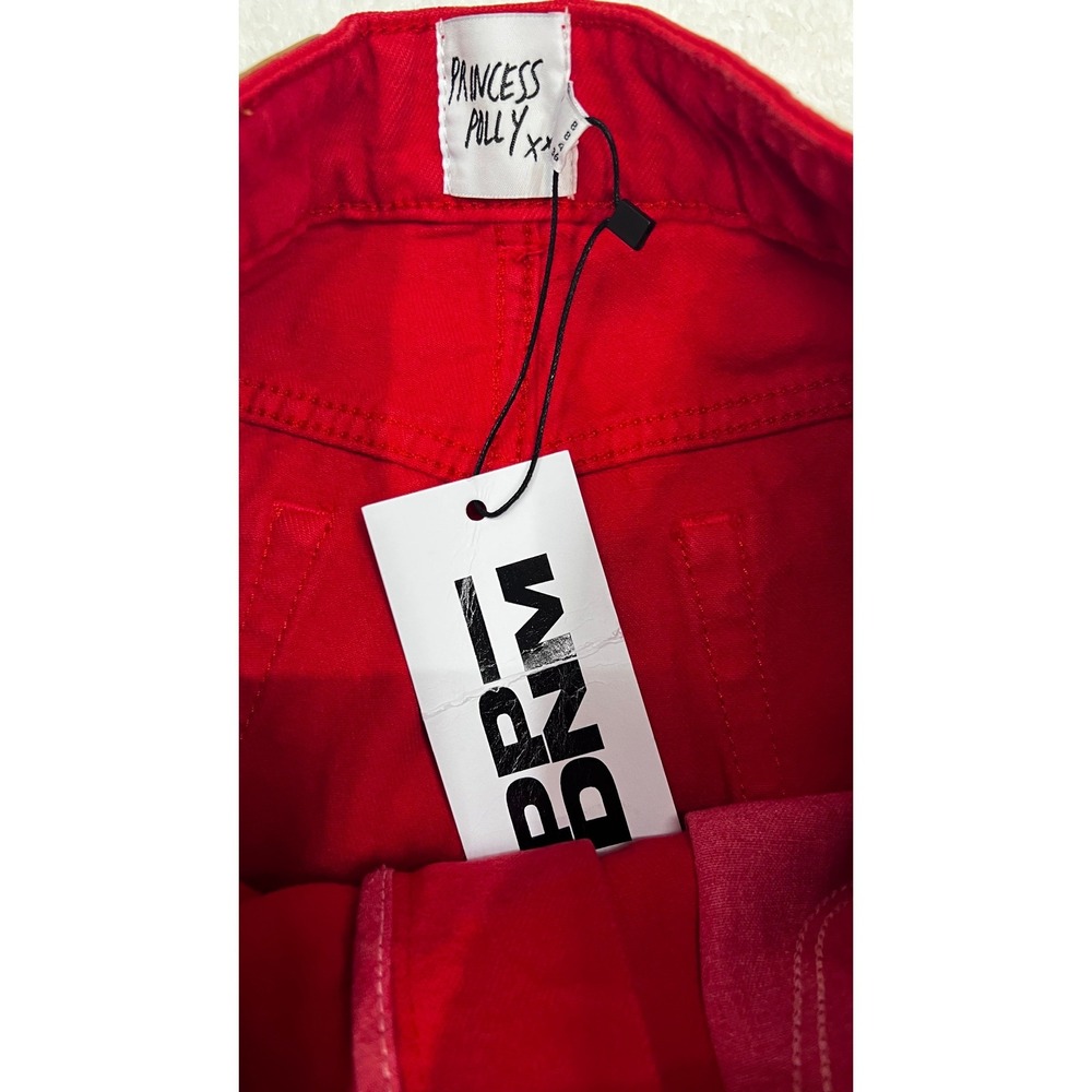 Princess Polly NWT Denver Denim Jeans Red High Rise Wide Leg US - Picture 8 of 14